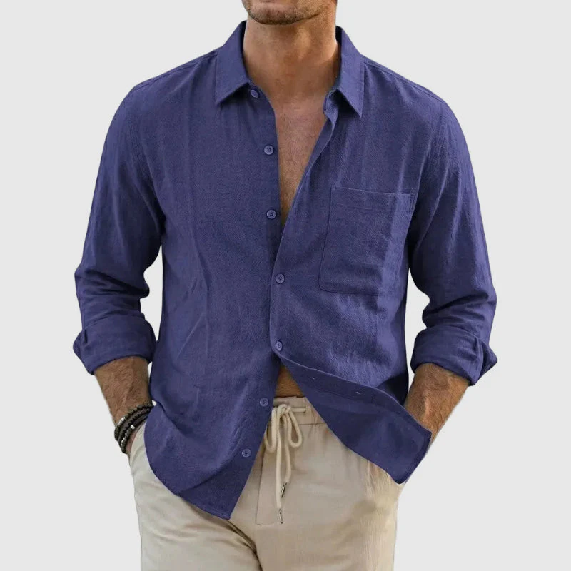 Aaron - Men’s Button-Up Casual Linen Shirt - Image 5