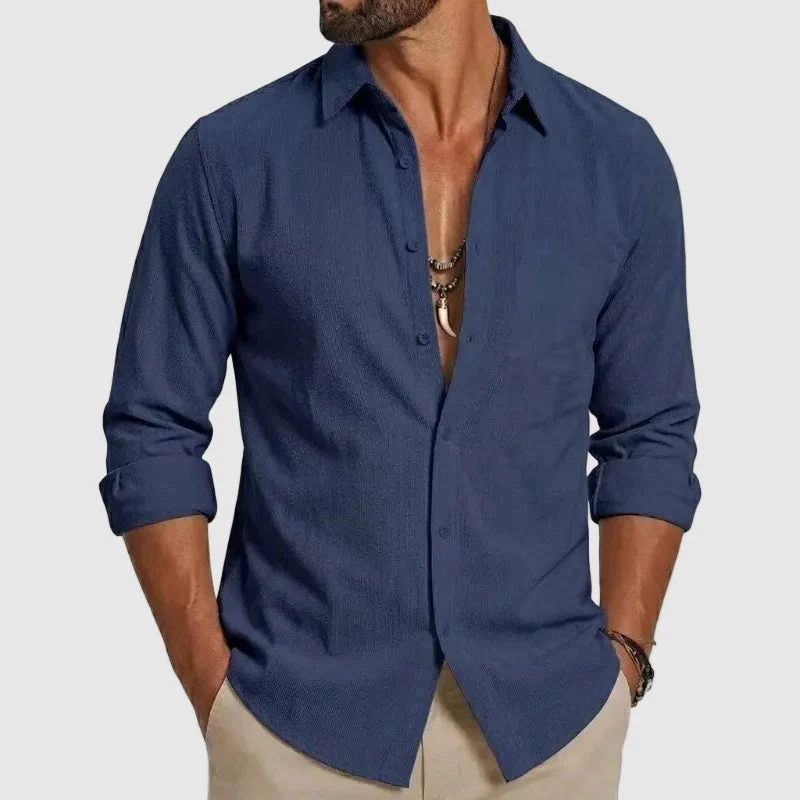 Adam - Men’s Button-Up Long Sleeve Shirt - Image 3