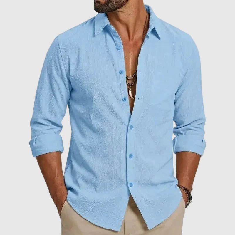 Adam - Men’s Button-Up Long Sleeve Shirt - Image 4
