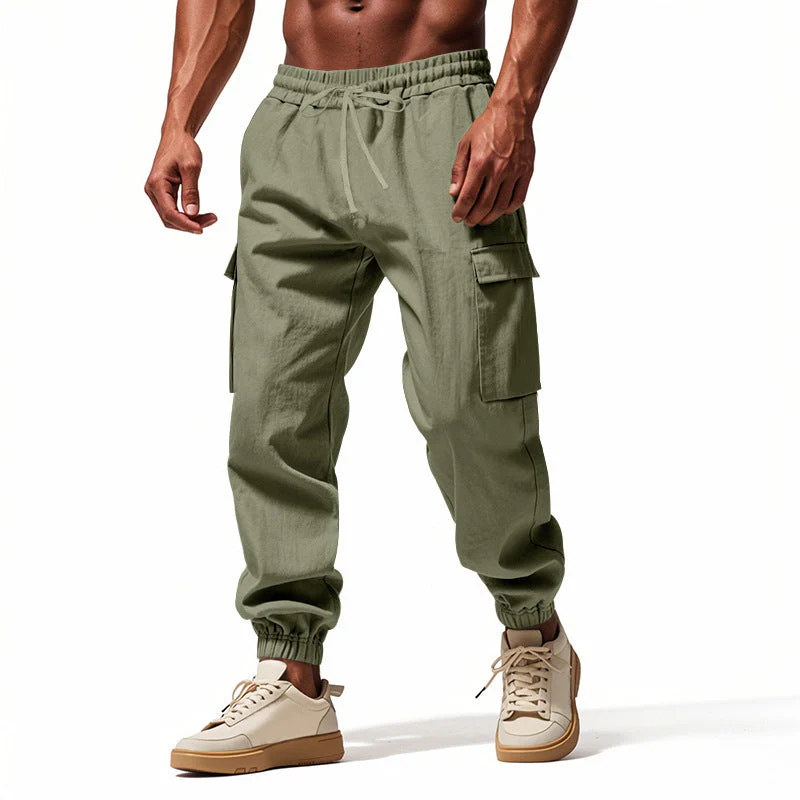 Aiden - Men’s Elastic Waist Cargo Jogger Pants - Image 4