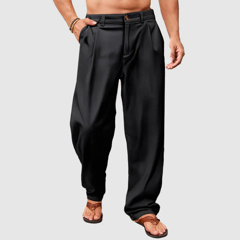Ashton - Men's Linen Pleated Relaxed Fit Pants - Image 5
