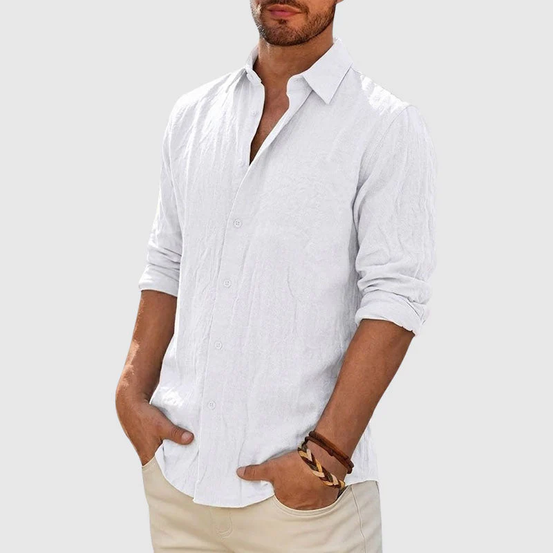 Bernard - Men’s Lightweight Linen Button-Up Casual Shirt - Image 2