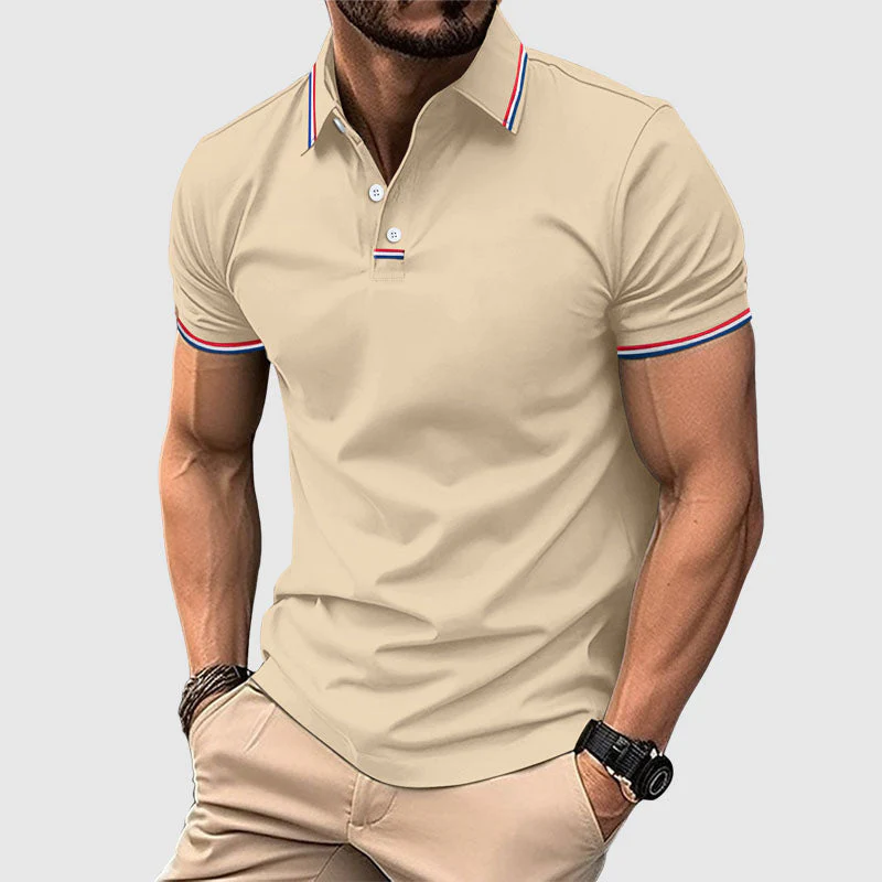 Brady - Men's Striped Trim Polo Shirt - Image 3