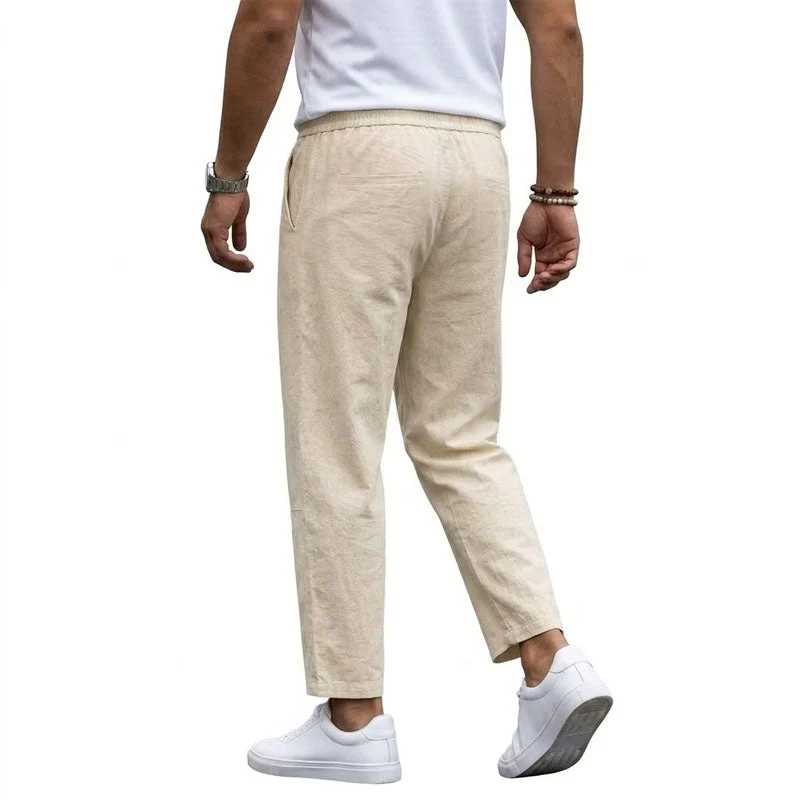 Brody - Men's Relaxed Cropped Linen Pants - Image 6