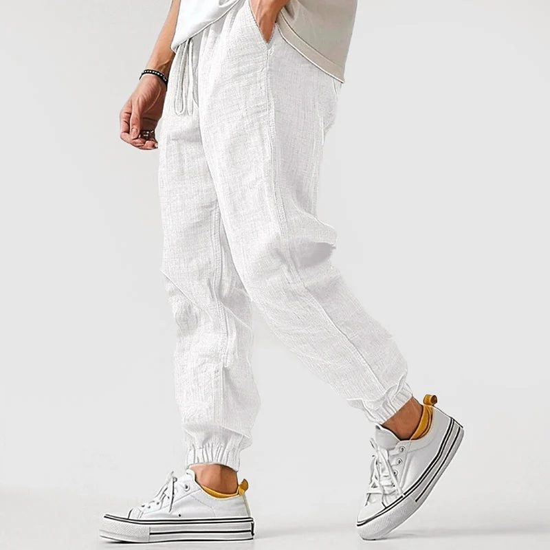 Callan - Men's Linen-Look Drawstring Jogger Pants - Image 2