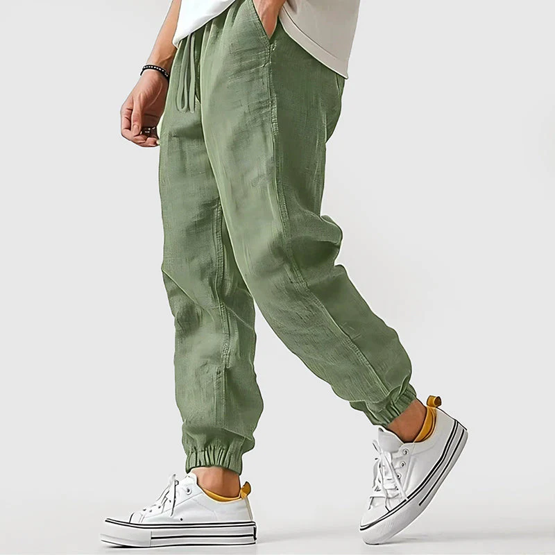 Callan - Men's Linen-Look Drawstring Jogger Pants - Image 5