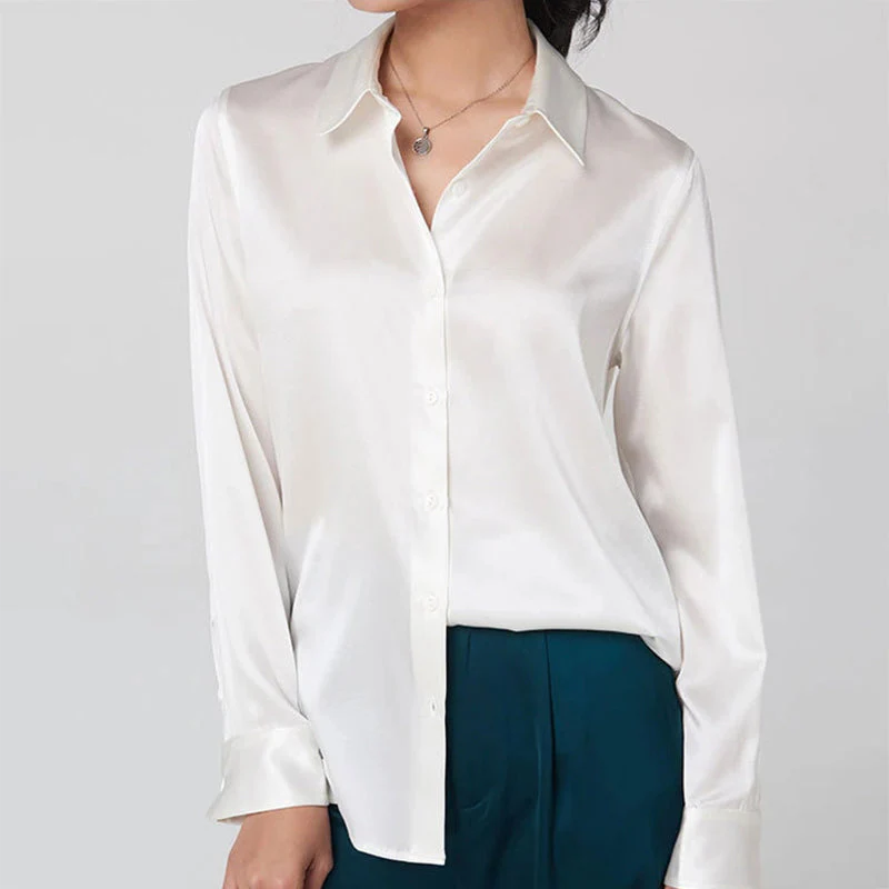 Chloé Montclair Satin Button-Up Blouse - Image 9