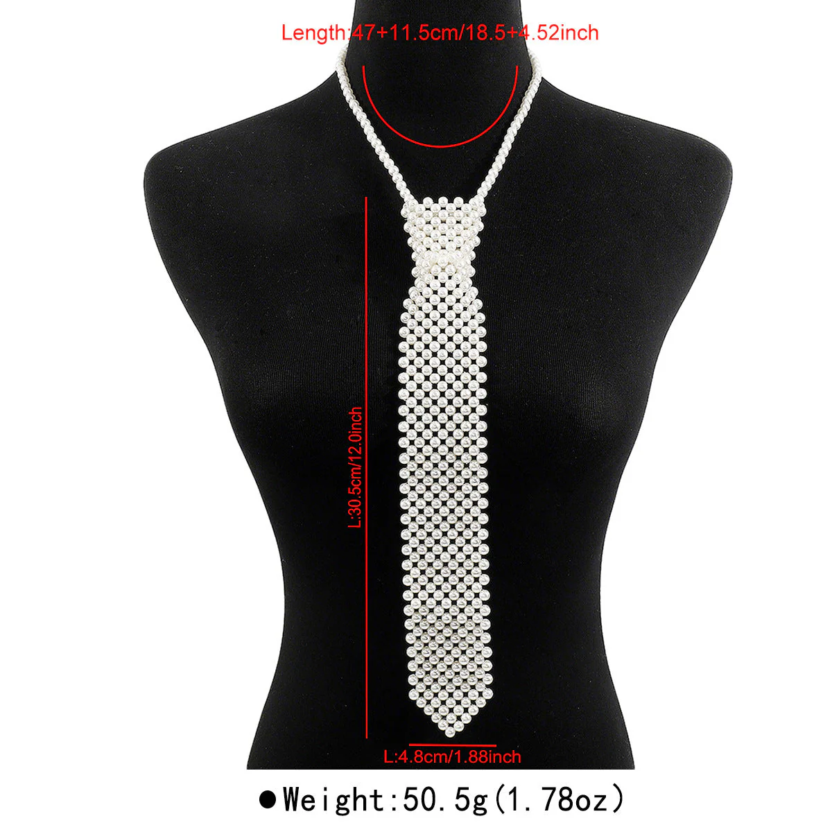 Chloe - Women's Beaded Pearl Necktie Necklace - Image 5