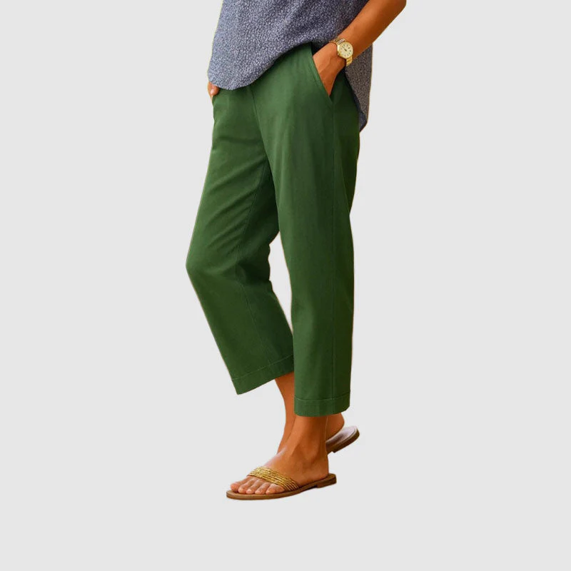 Clara - Women's Straight-Leg Linen Pants - Image 4