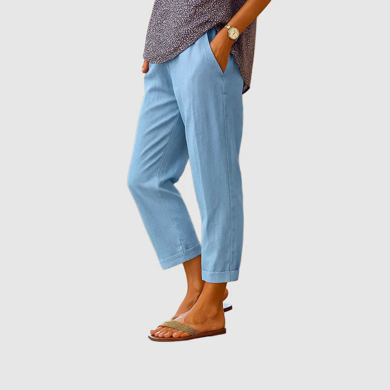 Clara - Women's Straight-Leg Linen Pants - Image 5