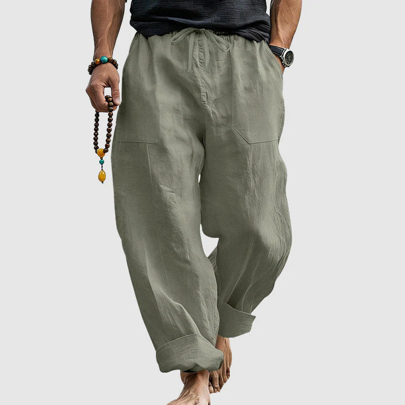 Dalton - Men's Linen Blend Relaxed Harem Pants - Image 3