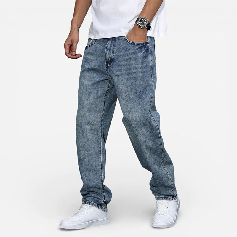 Dylan - Men's Relaxed Fit Washed Denim Jeans - Image 3