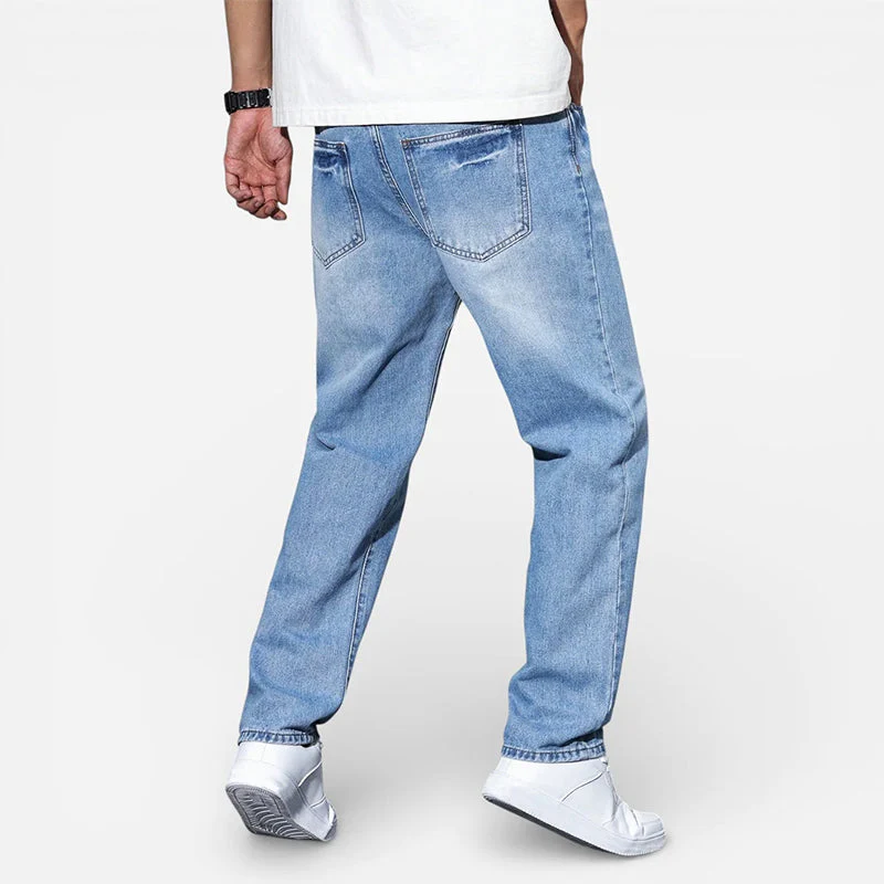 Dylan - Men's Relaxed Fit Washed Denim Jeans - Image 4