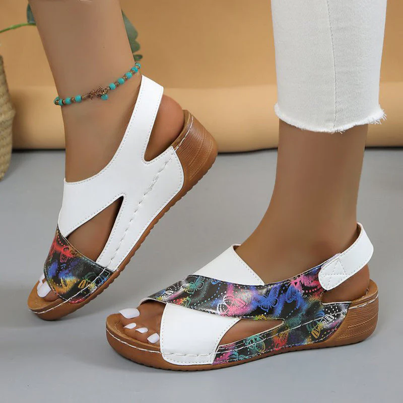 Elise Leroy Color-Block Wedge Slingback Sandals - Image 6