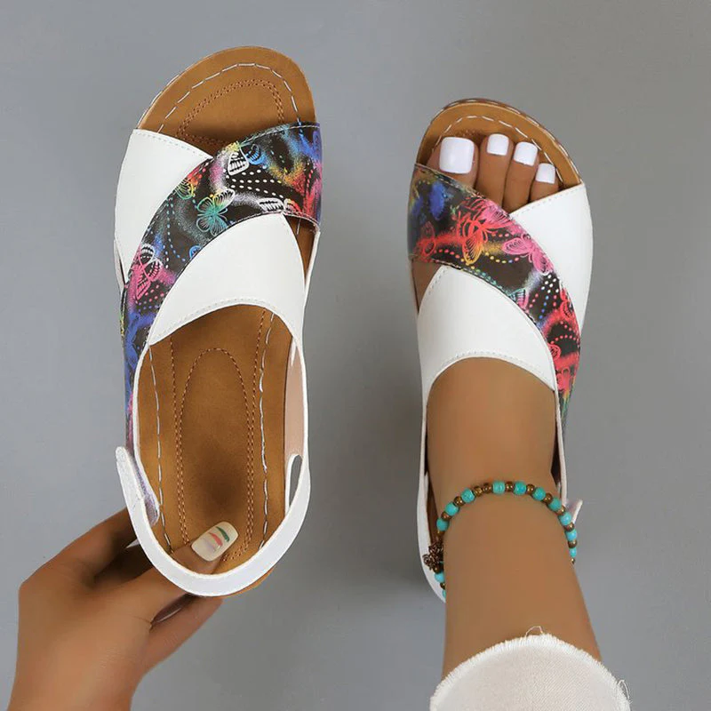 Elise Leroy Color-Block Wedge Slingback Sandals - Image 9
