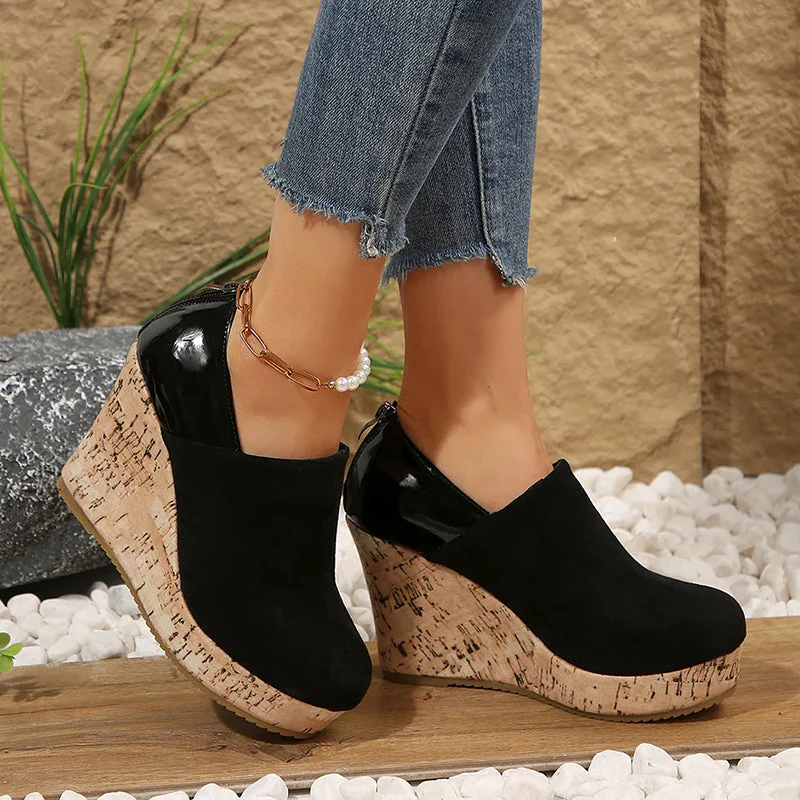 Elise Leroy Cork Wedge Slip-On Pumps - Image 7