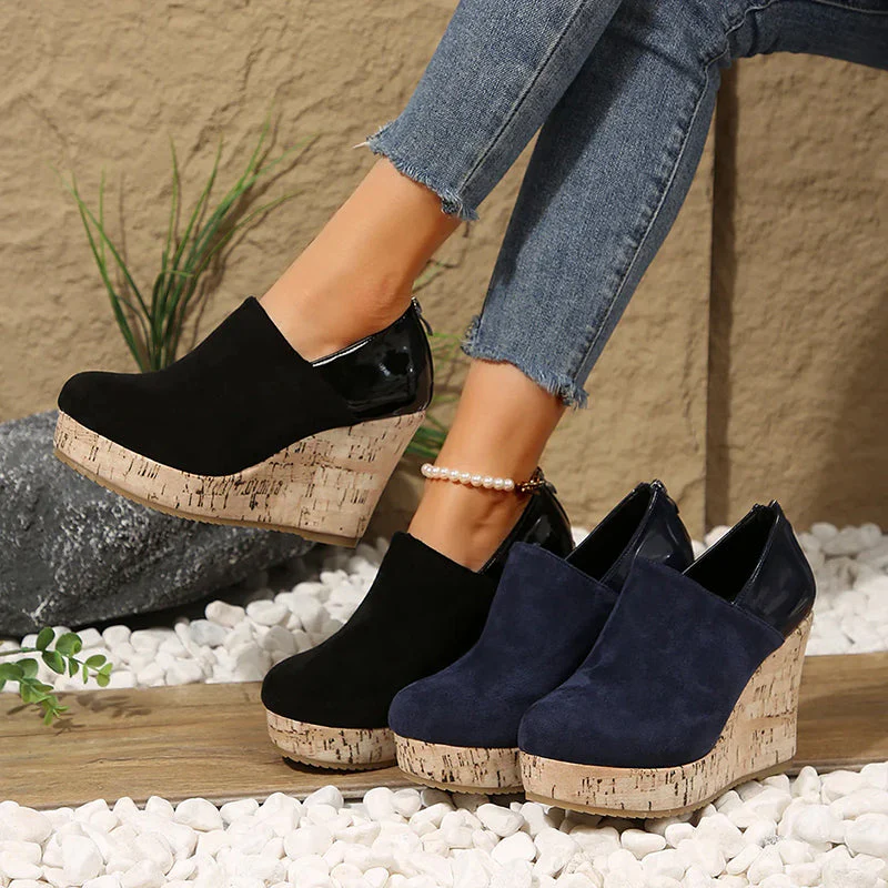 Elise Leroy Cork Wedge Slip-On Pumps - Image 8