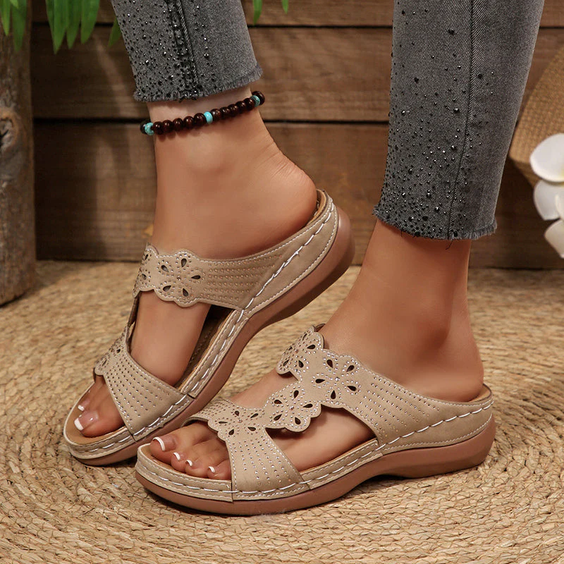 Elise Leroy Rhinestone Wedge Sandals - Image 2