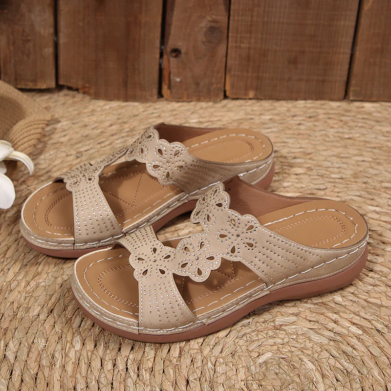 Elise Leroy Rhinestone Wedge Sandals - Image 8