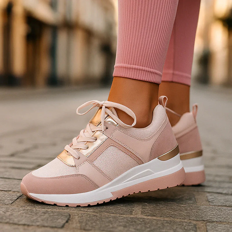 Elise Leroy Wedge Sneakers with Metallic Detail - Image 2