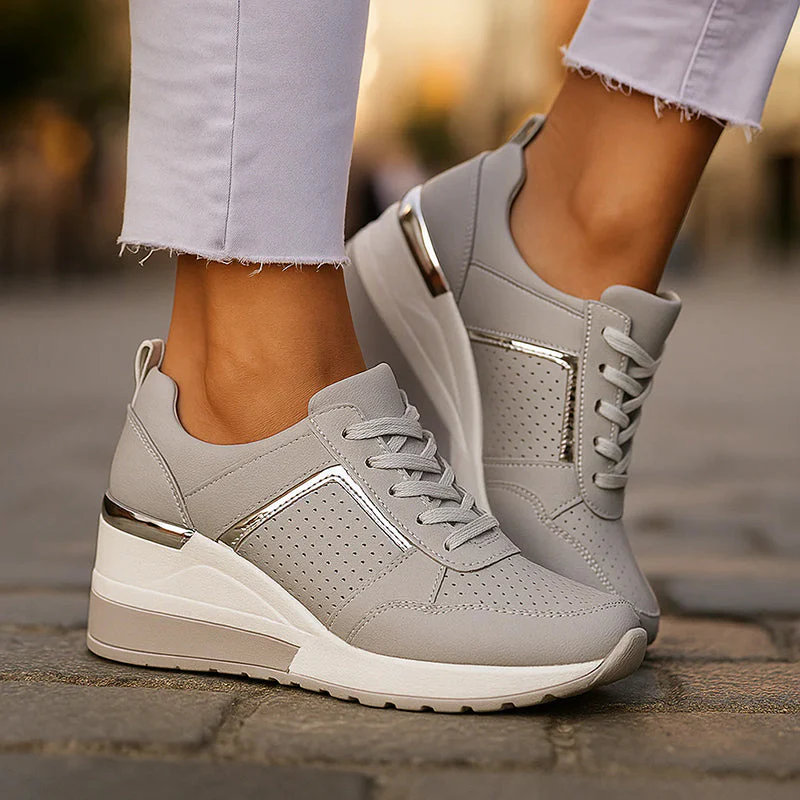 Elise Leroy Wedge Sneakers with Metallic Detail - Image 5