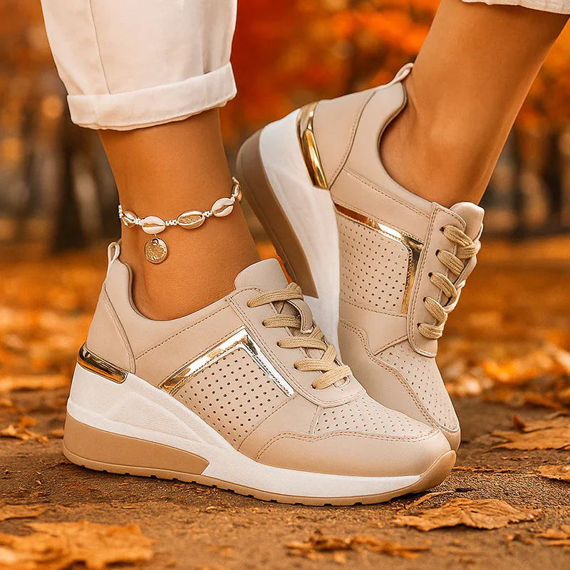 Elise Leroy Wedge Sneakers with Metallic Detail - Image 7