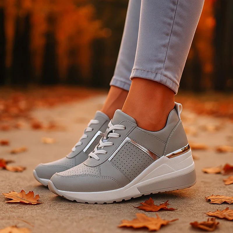 Elise Leroy Wedge Sneakers with Metallic Detail - Image 8
