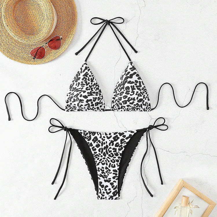 Ella - Women's Leopard Tie-Side Bikini Set - Image 3