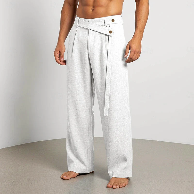 Elliot - Men's Linen Wrap Waist Lounge Pants - Image 2