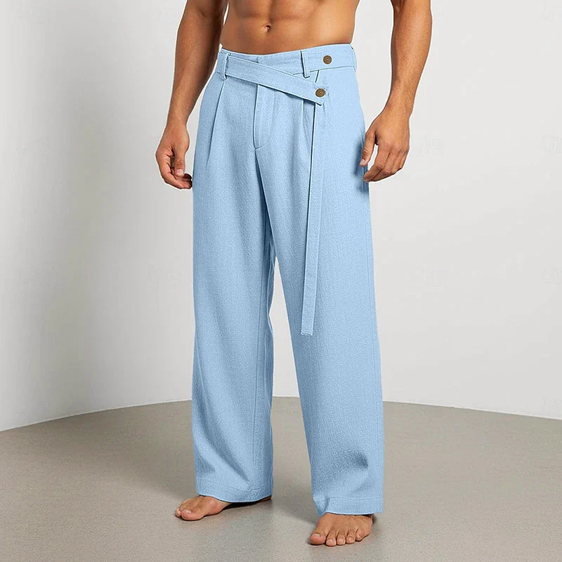 Elliot - Men's Linen Wrap Waist Lounge Pants - Image 3