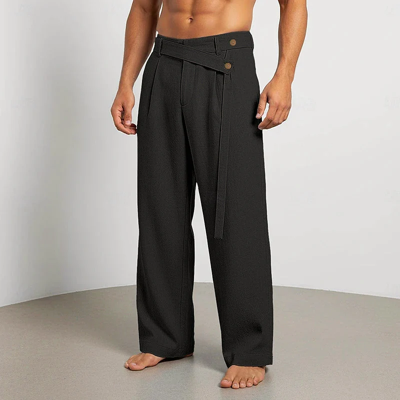 Elliot - Men's Linen Wrap Waist Lounge Pants - Image 4