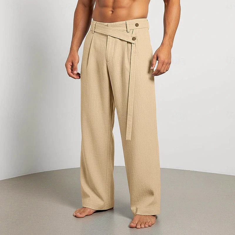 Elliot - Men's Linen Wrap Waist Lounge Pants - Image 5