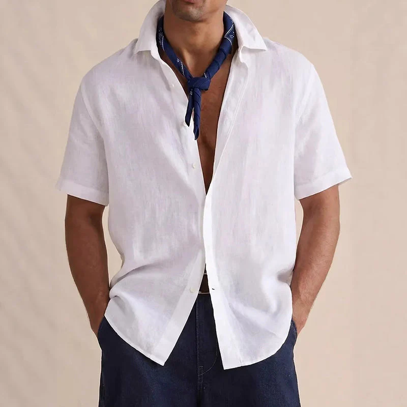 Eric - Men's Linen Casual Short Sleeve Button Up Shirt