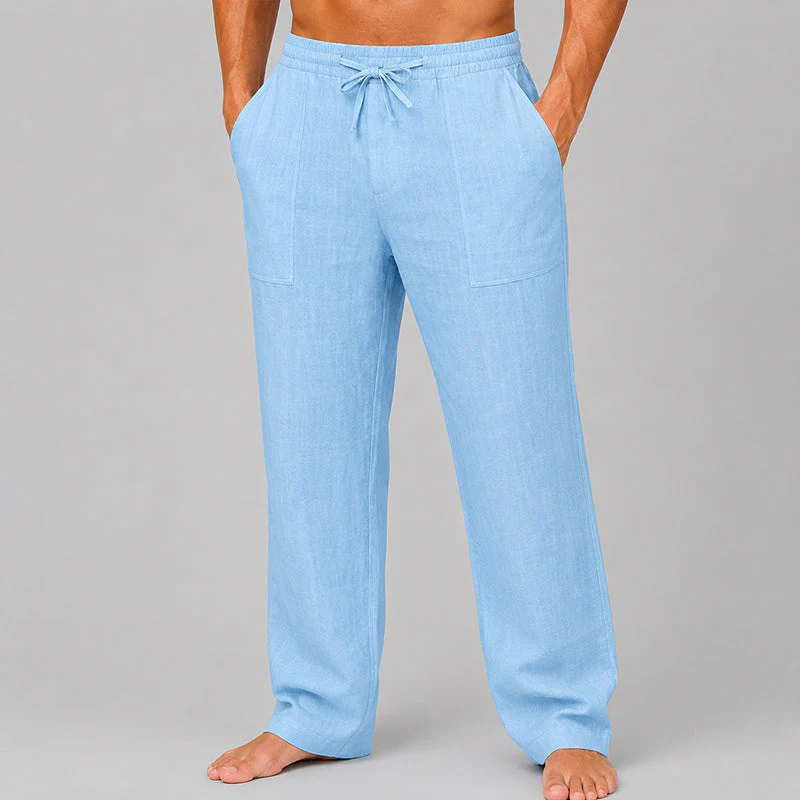 Evan - Men's Linen Blend Relaxed Fit Pants - Image 2