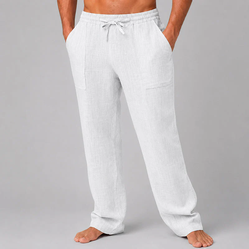 Evan - Men's Linen Blend Relaxed Fit Pants - Image 4