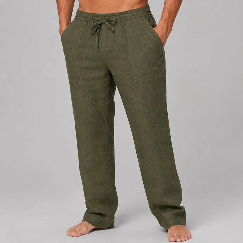Evan - Men's Linen Blend Relaxed Fit Pants - Image 5