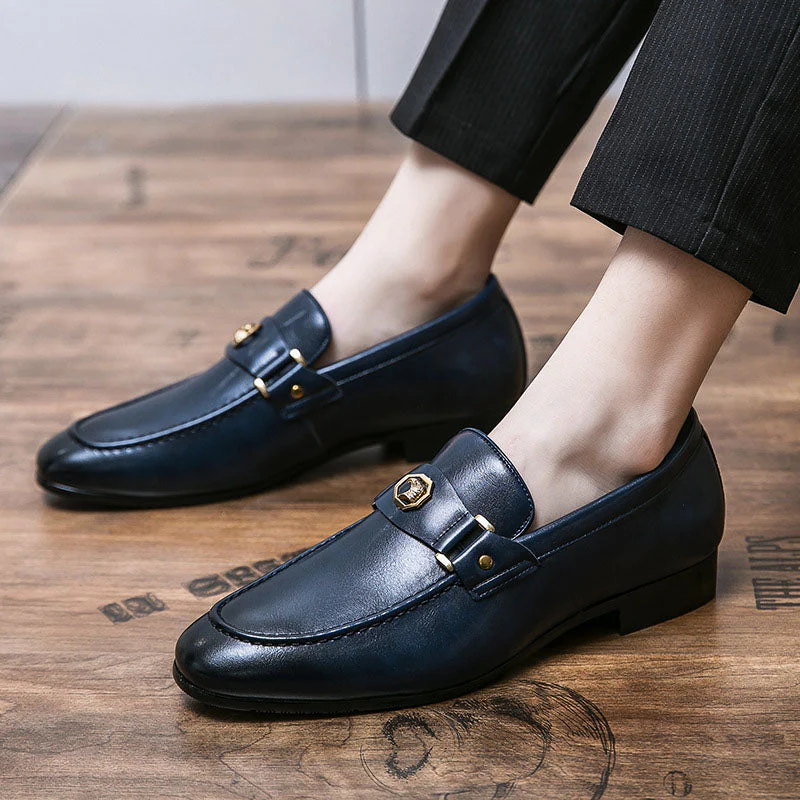 Felix Grant Low Heel Loafers with Metal Detail - Image 4
