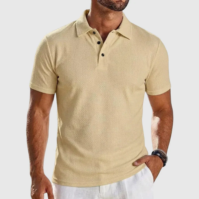 Frank - Men’s Textured Short Sleeve Polo Shirt - Image 2