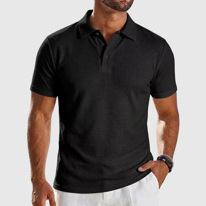Frank - Men’s Textured Short Sleeve Polo Shirt - Image 4