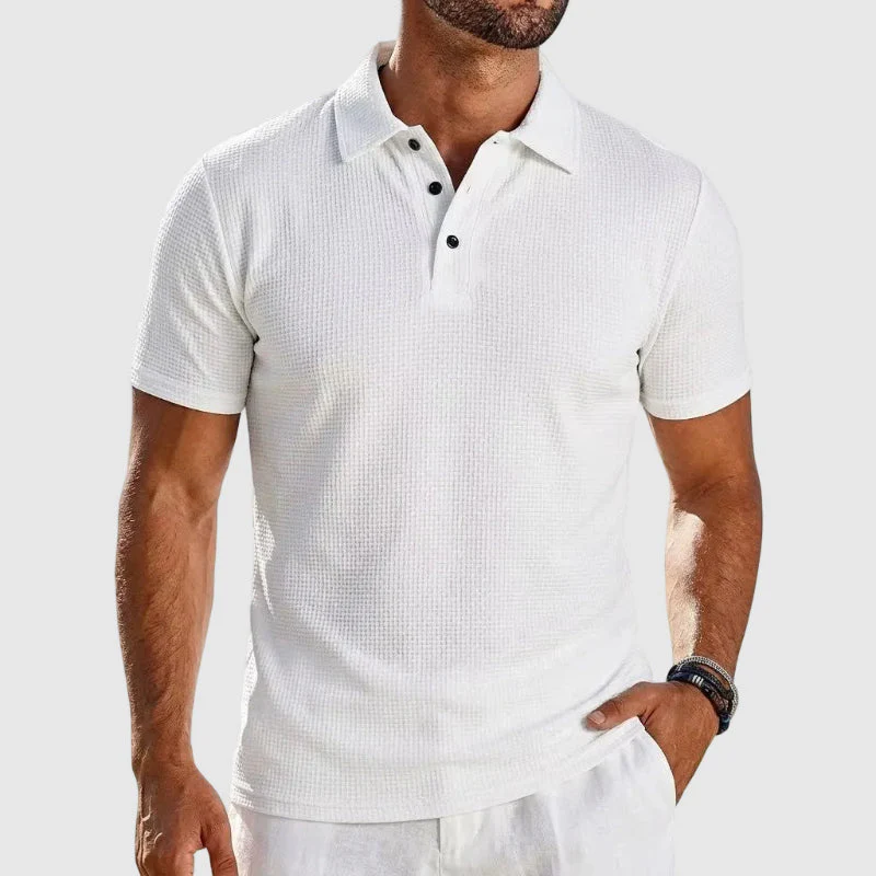 Frank - Men’s Textured Short Sleeve Polo Shirt - Image 5