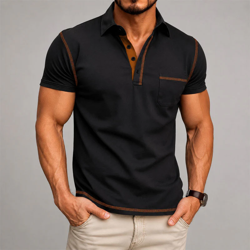 Garrett - Men's Contrast Trim Polo Shirt - Image 2