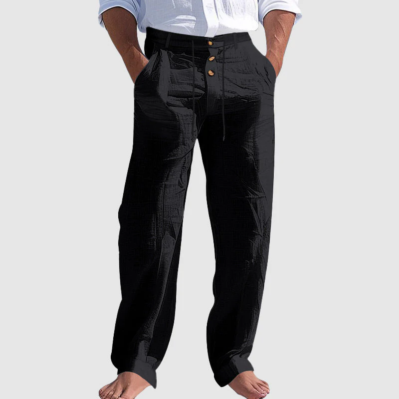 Griffin - Men's Linen Blend Drawstring Lounge Pants - Image 3