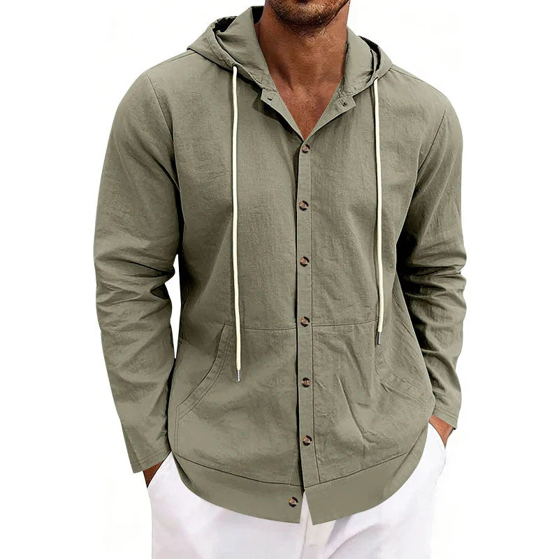 Irving - Men's Hooded Button-Up Utility Shirt - Image 3