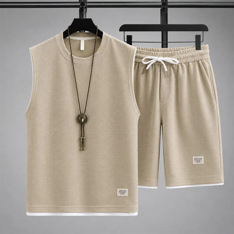 Jaden - Men's Waffle Knit Sleeveless Lounge Set - Image 2