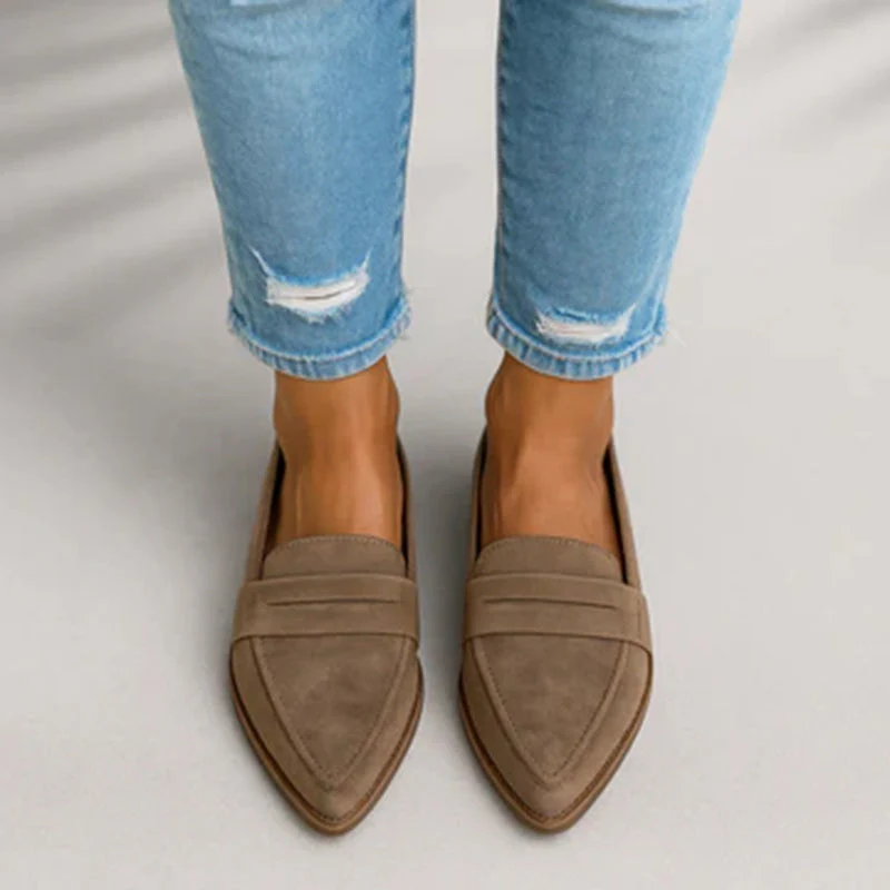 Julia - Women's Suede Pointed-Toe Flats - Image 4