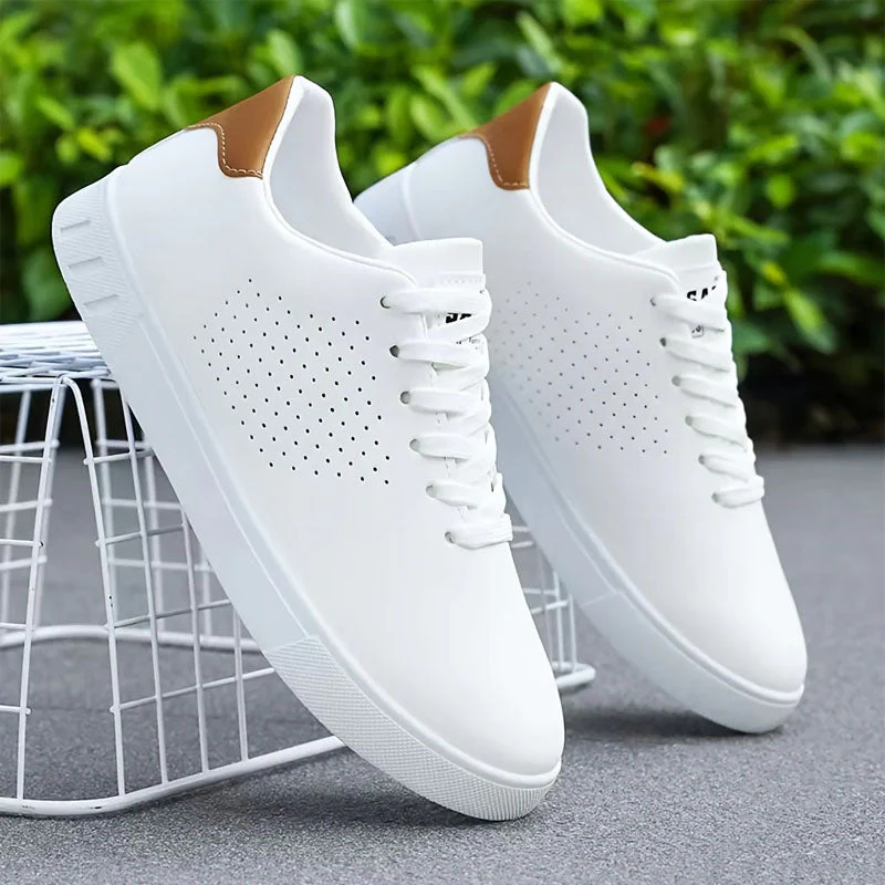 Kendrick - Men's Perforated Minimal Lace-Up Sneakers
