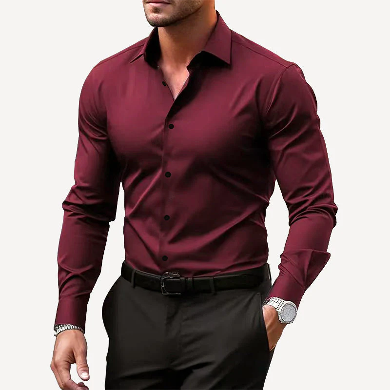Logan - Men's Classic Slim Fit Long Sleeve Dress Shirt - Image 2