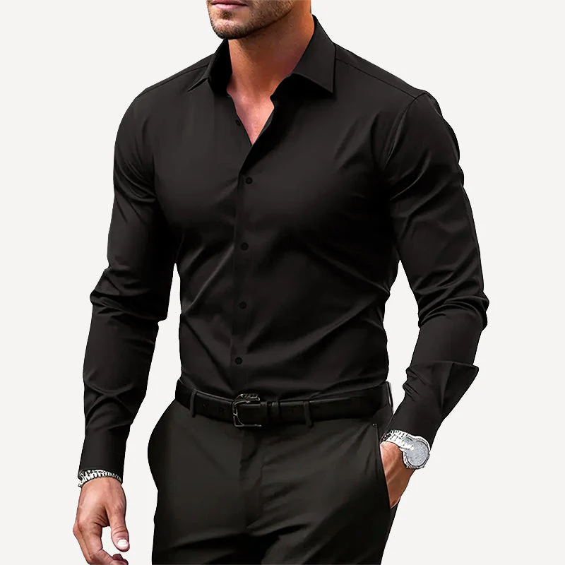 Logan - Men's Classic Slim Fit Long Sleeve Dress Shirt - Image 3
