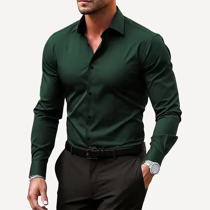 Logan - Men's Classic Slim Fit Long Sleeve Dress Shirt - Image 4