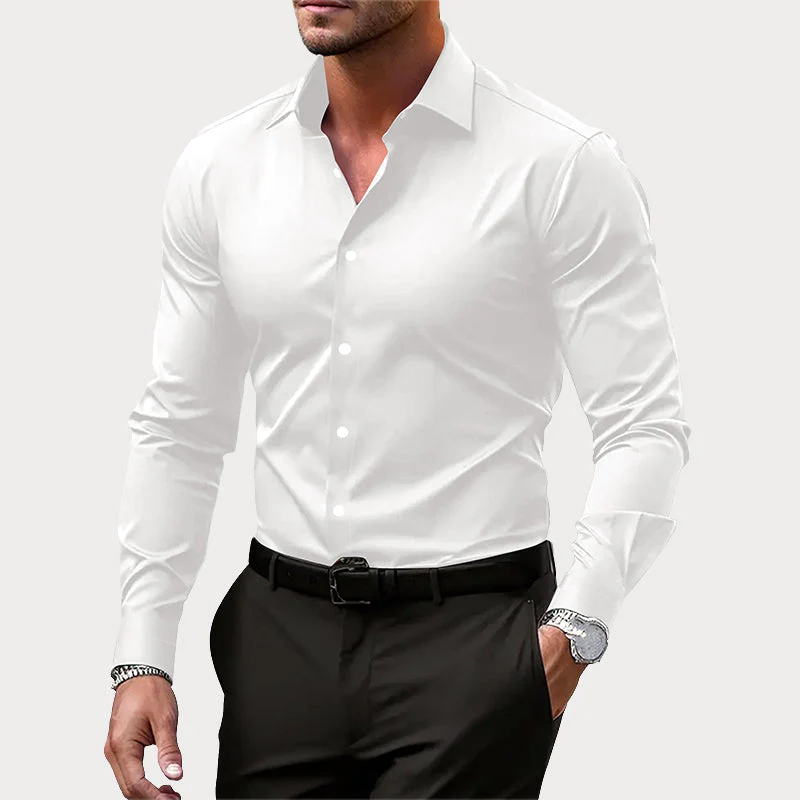 Logan - Men's Classic Slim Fit Long Sleeve Dress Shirt - Image 5